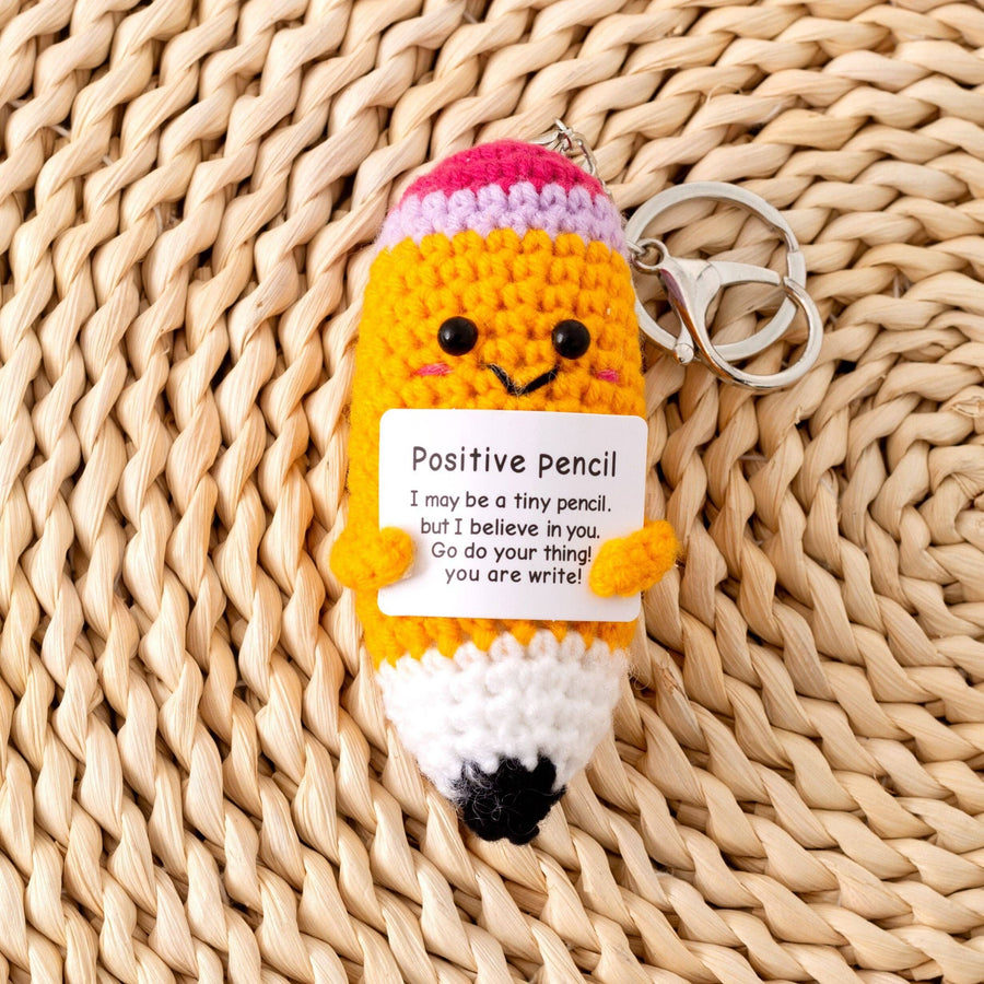 Crochet Positive Pencil Keychain