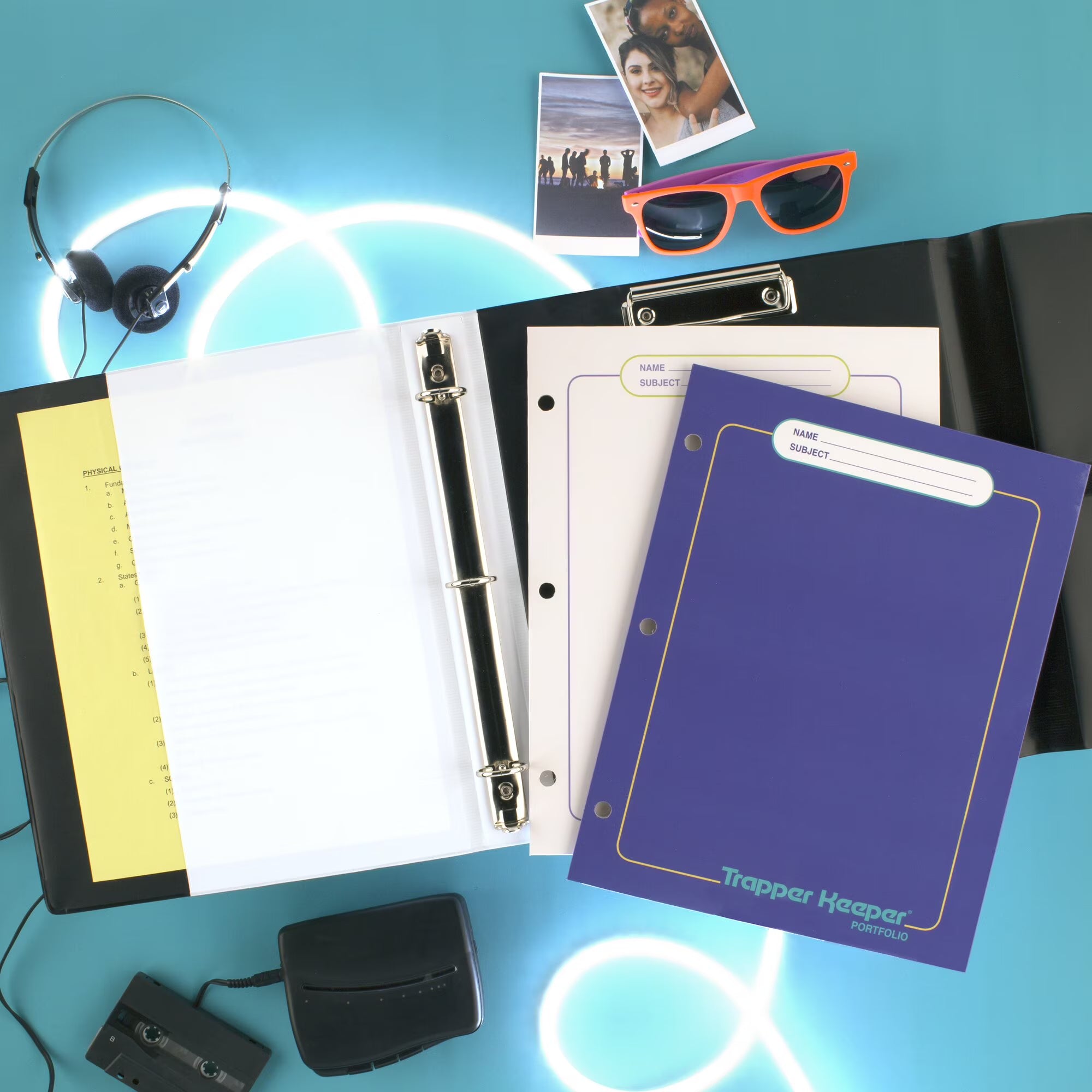 Retro Paint Splatter Trapper Keeper Binder 1"