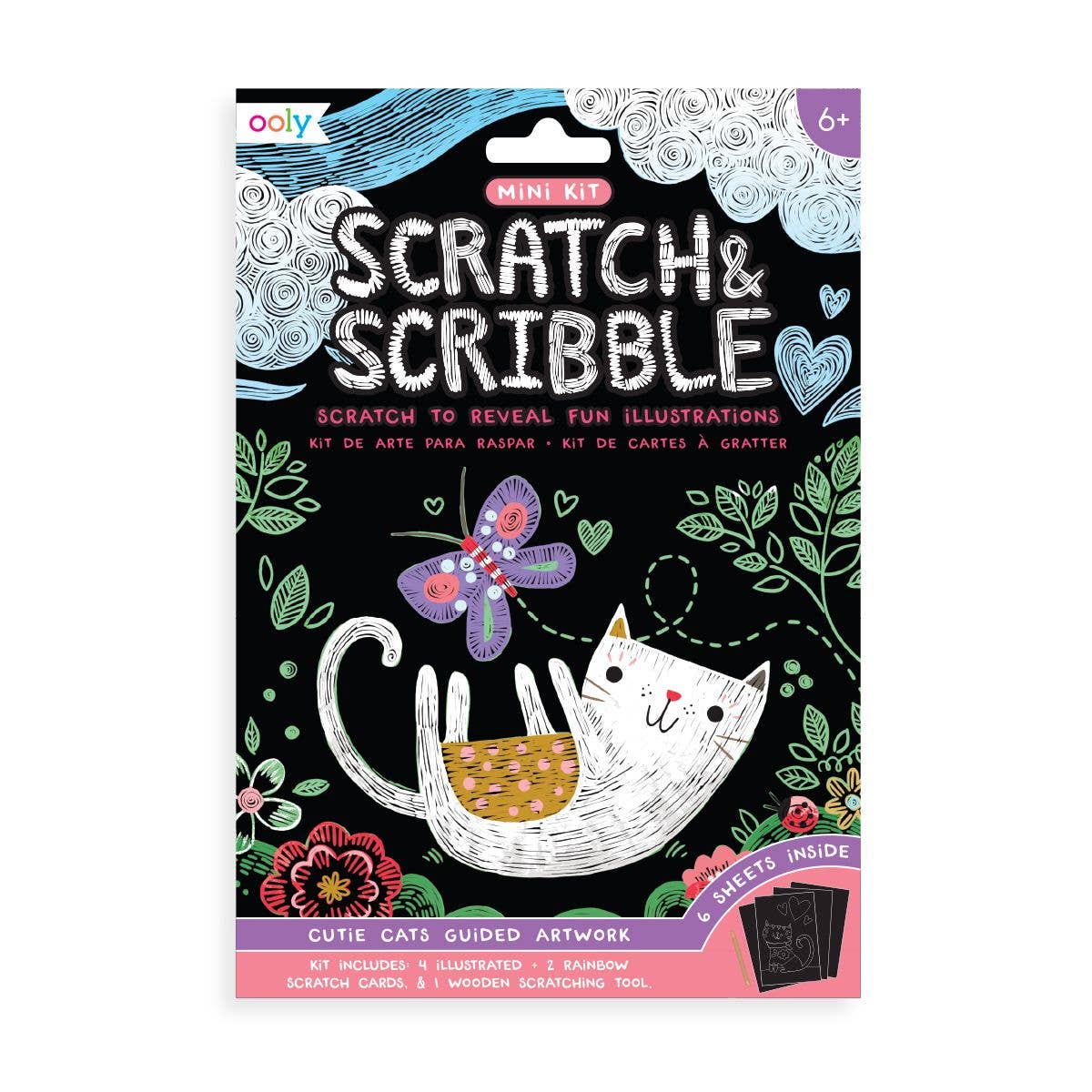 Scratch & Scribble Mini Kit - Cutie Cats (7 PC Set)