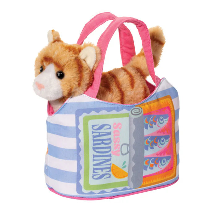 Sardine Sassy Sak with Orange Tabby Cat