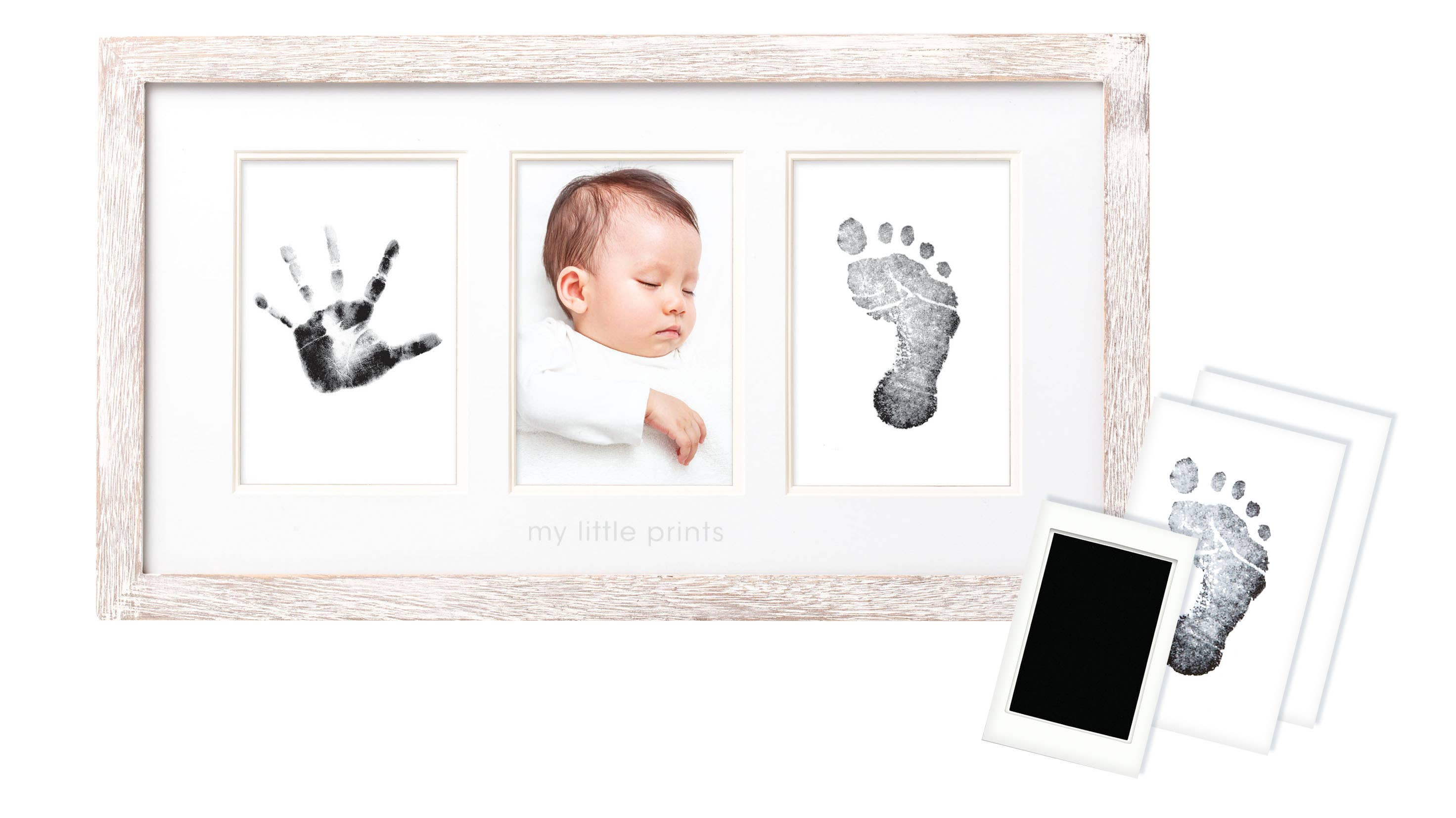 Babyprints Photo Frame and Clean-Touch Ink Pad (Rustic)