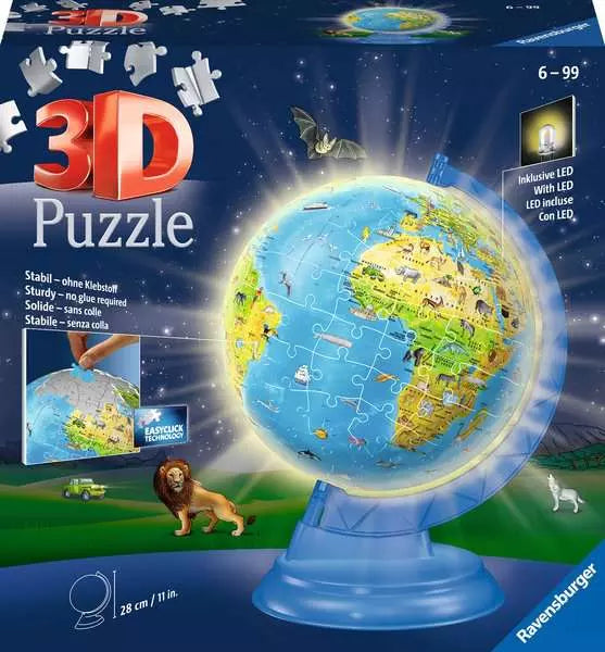3D Globe Night Light Puzzle (180pc)