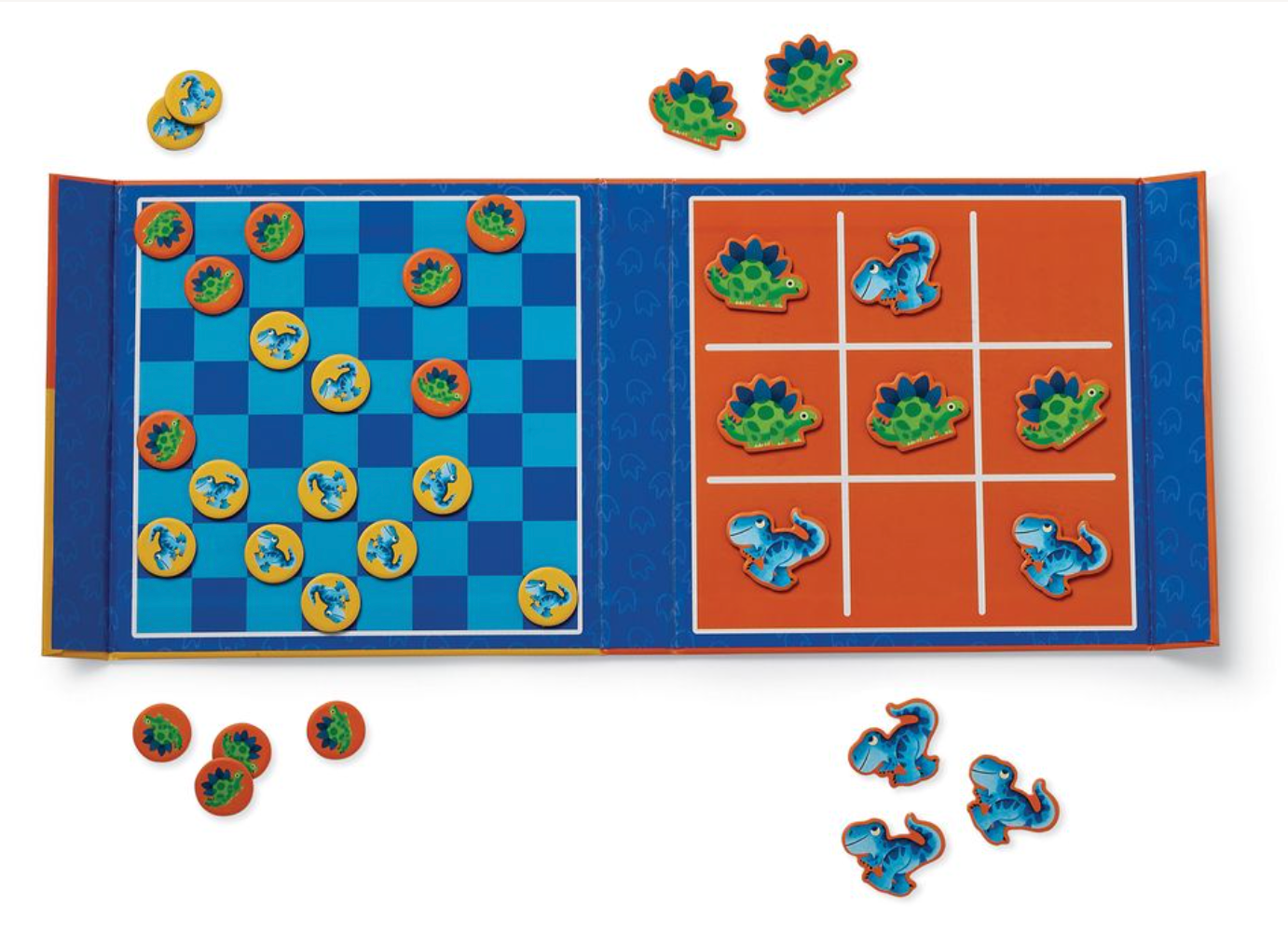 Magnetic Game - Tic Tac Toe & Checkers Dino