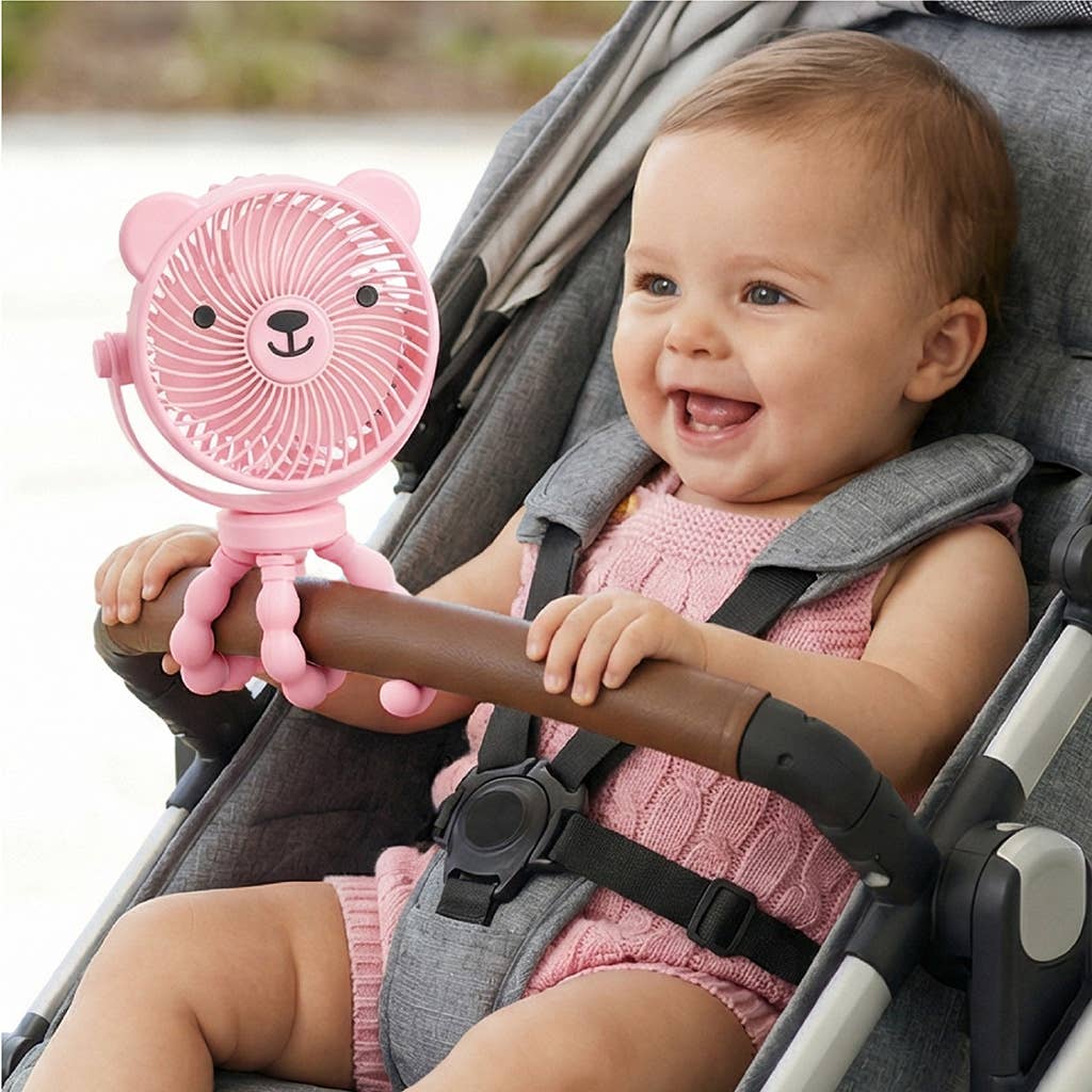 Breeze 3-Speed Stroller Fan - Pink
