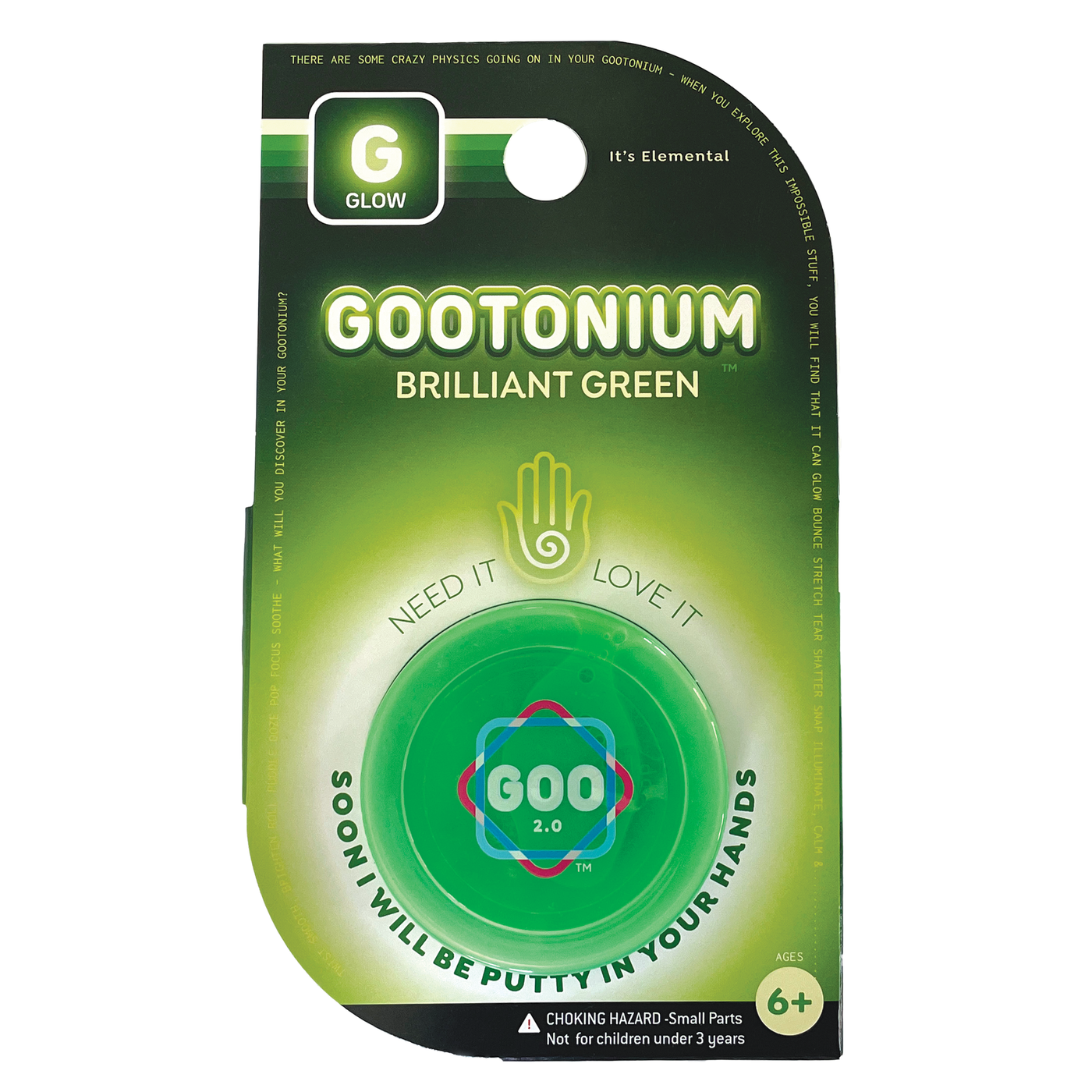 Gootonium Brilliant Green Glowing Putty