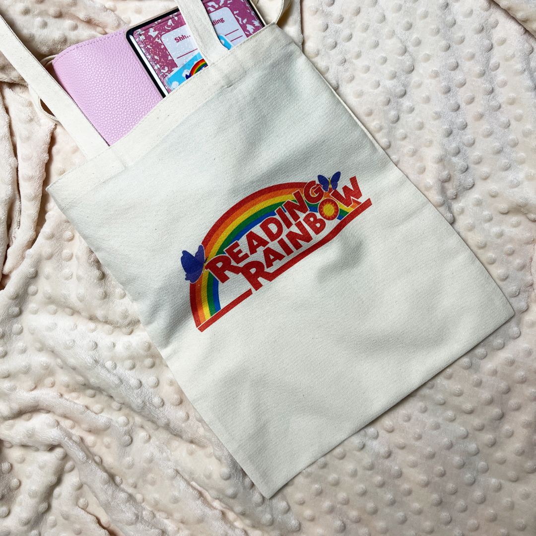 Reading Rainbow Canvas Tote
