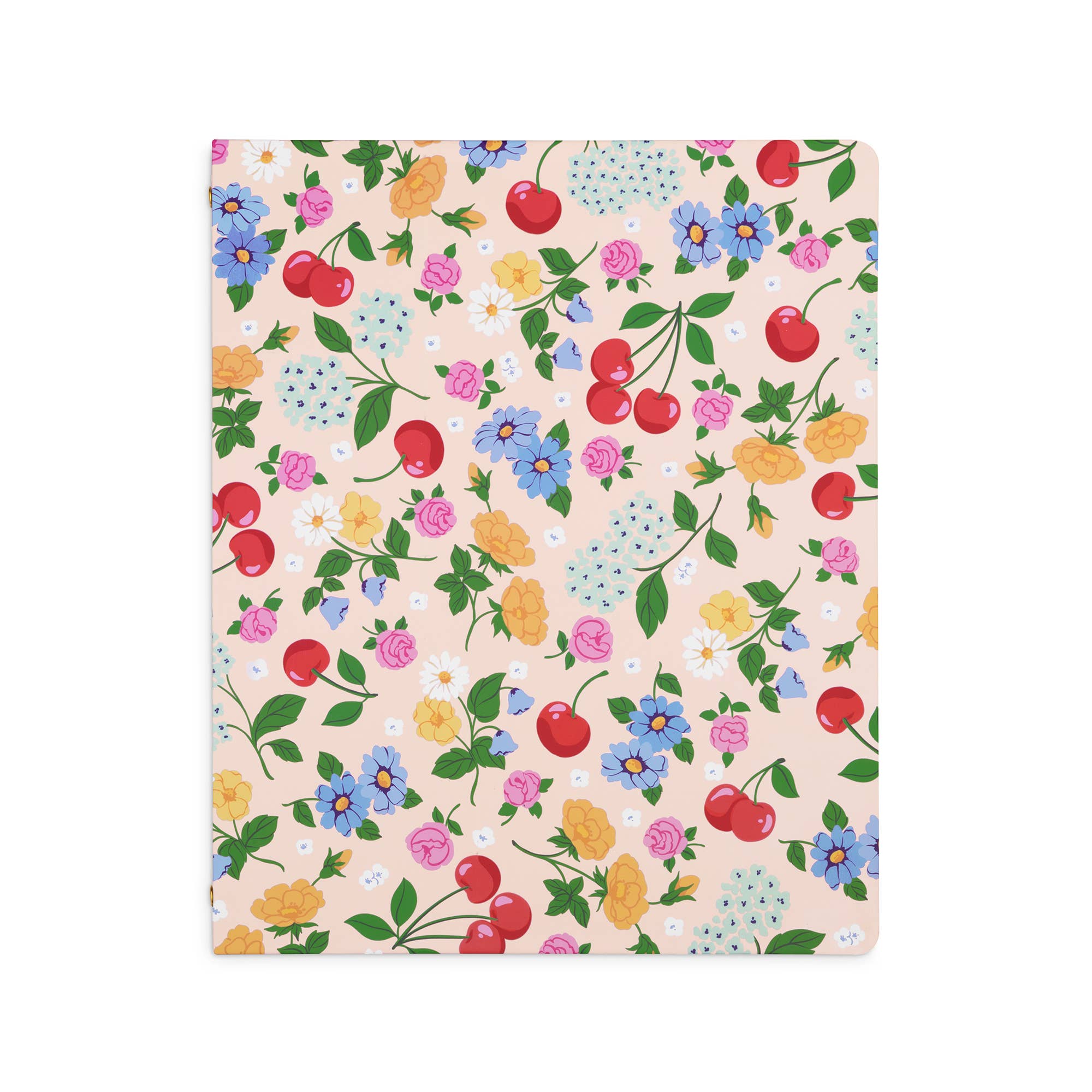 Three Ring Binder, Flowers and Fruit