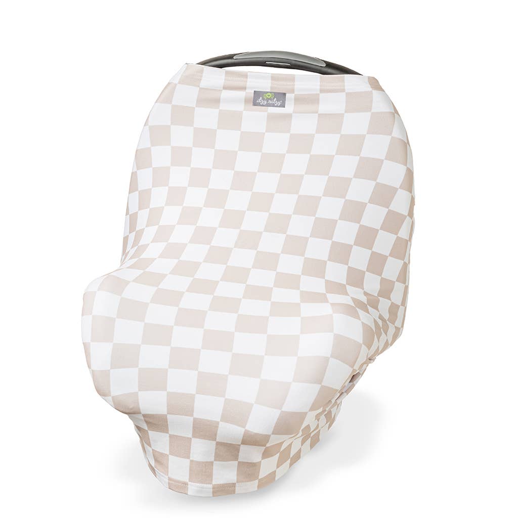 Taupe Checkerboard - 4-in-1 multi-use cover