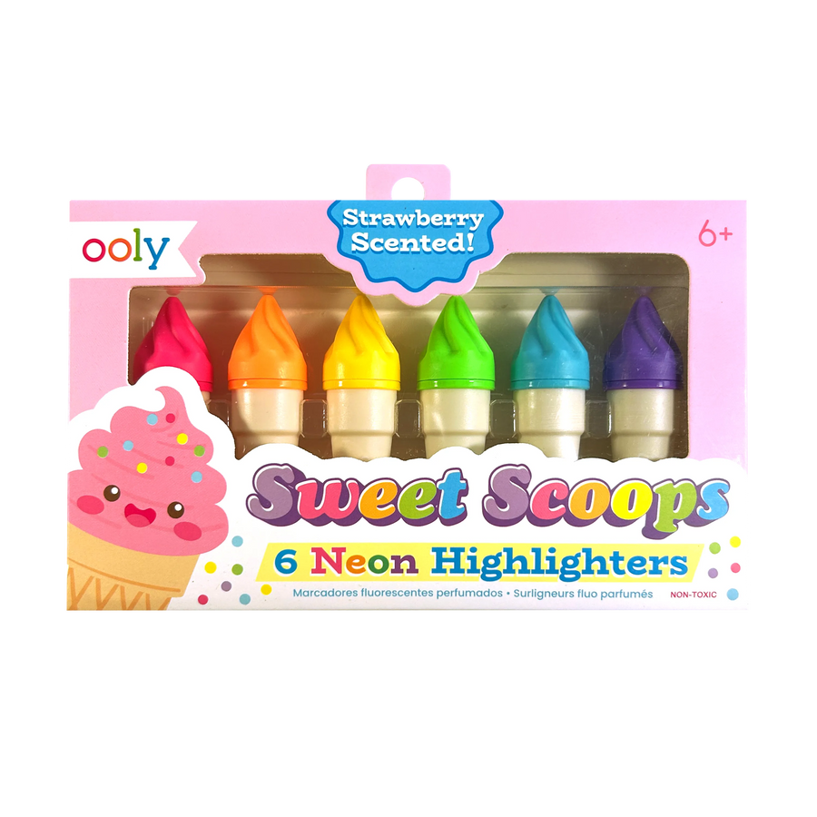 Sweet Scoops: 6 Neon Highlighters with Strawberry Scent