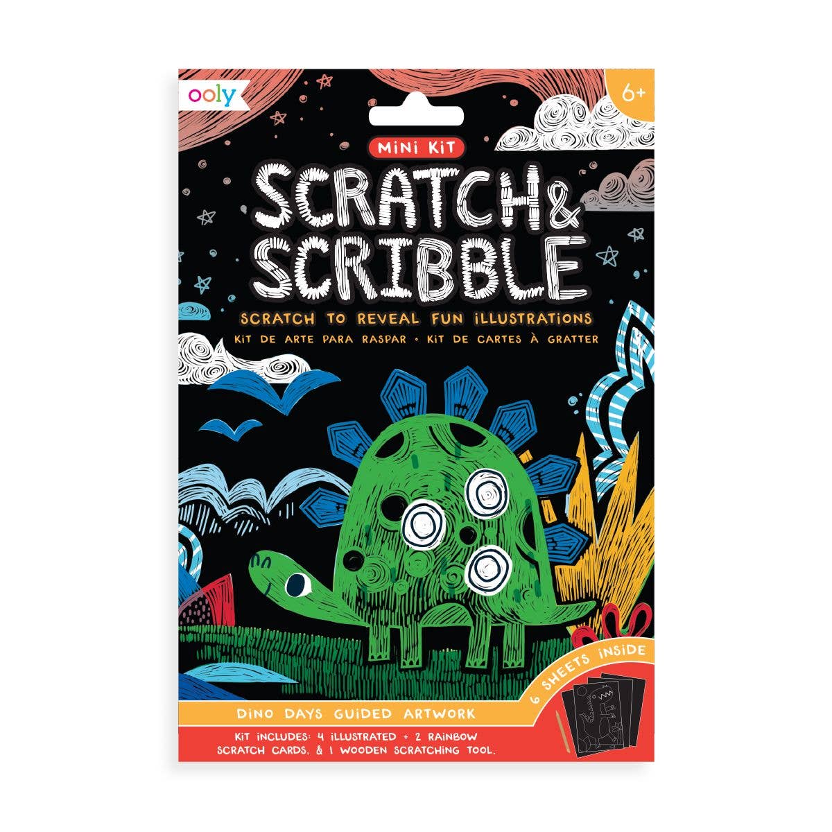 Scratch & Scribble Mini Kit - Dino Days (7 PC Set)