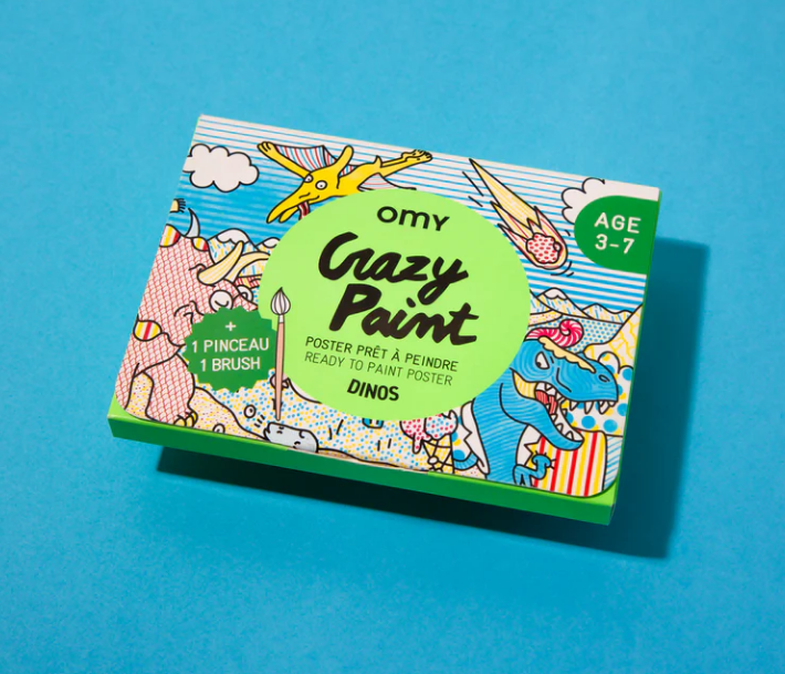 Dino Paint Activity with Brush and Pre-applied Paint