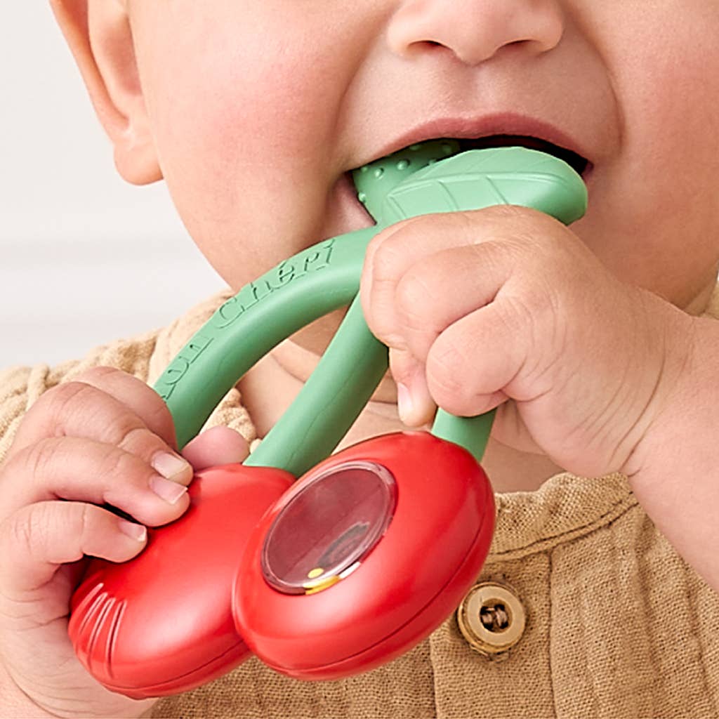 Cherry Silicone Teether with Rattle