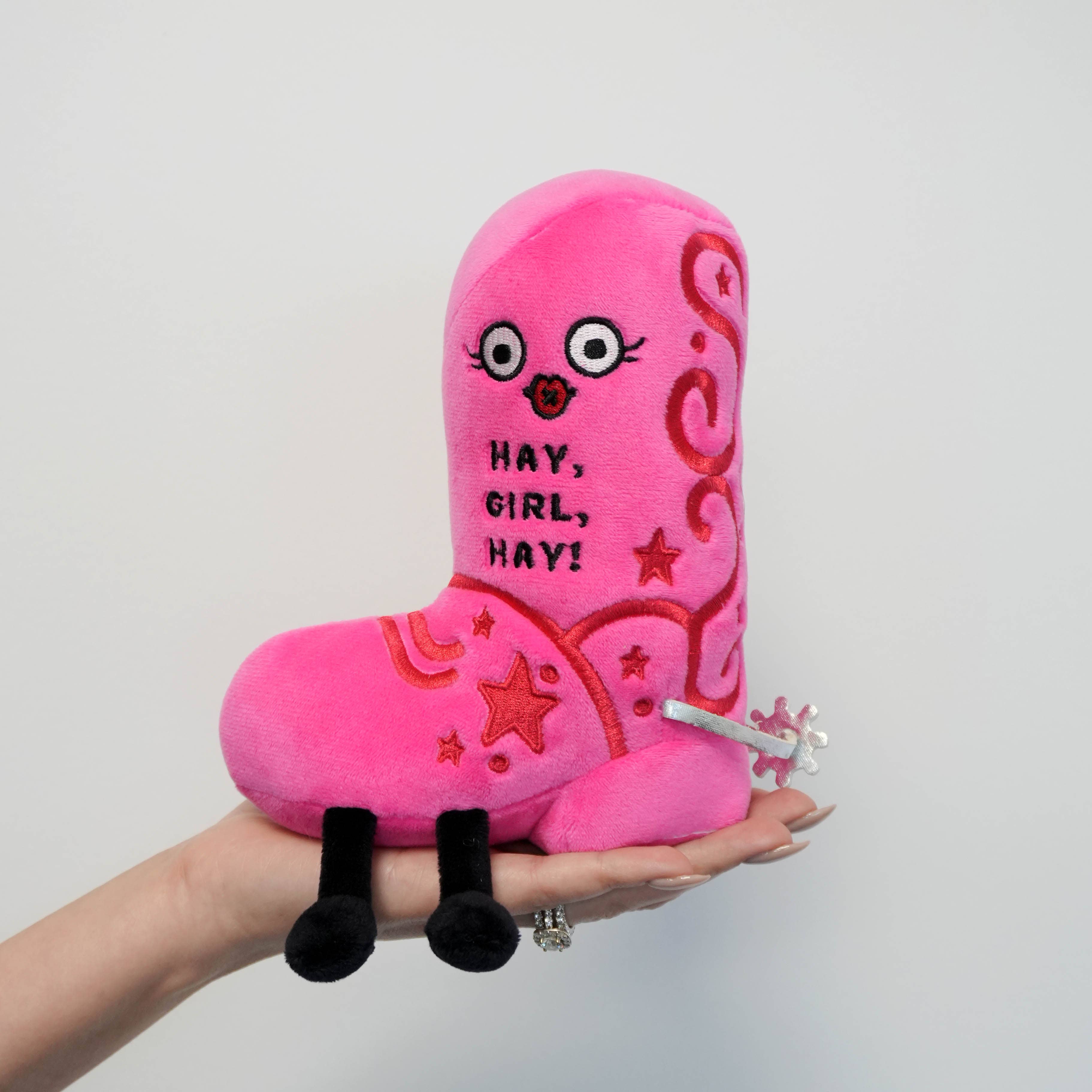 "Hay Girl Hay" Pink Cowboy Boot Plushie