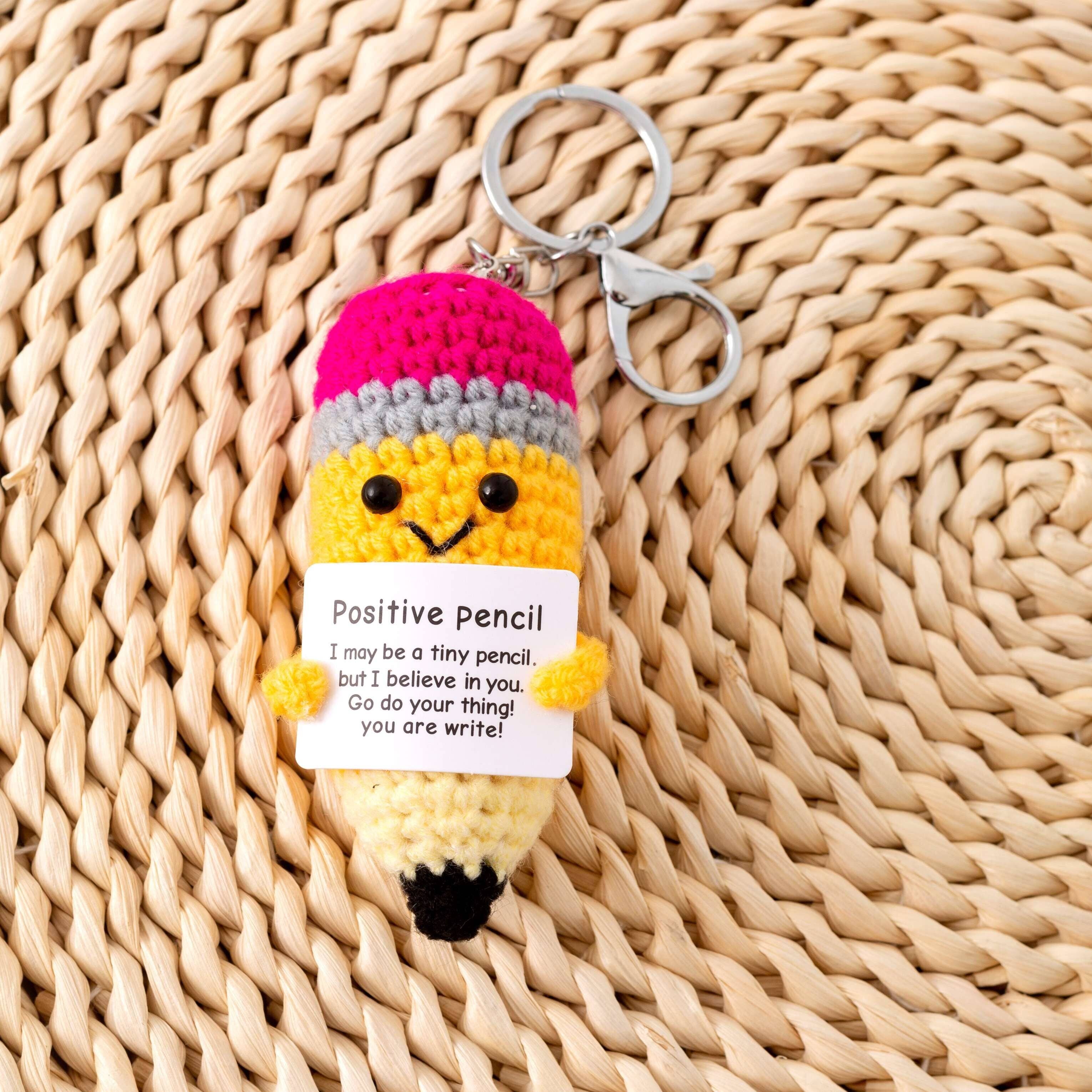 Crochet Positive Pencil Keychain