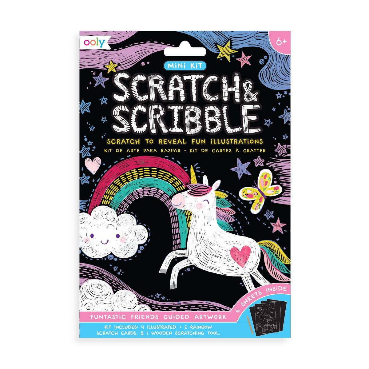 Scratch & Scribble Mini Kit - Funtastic Friends (7 PC Set)