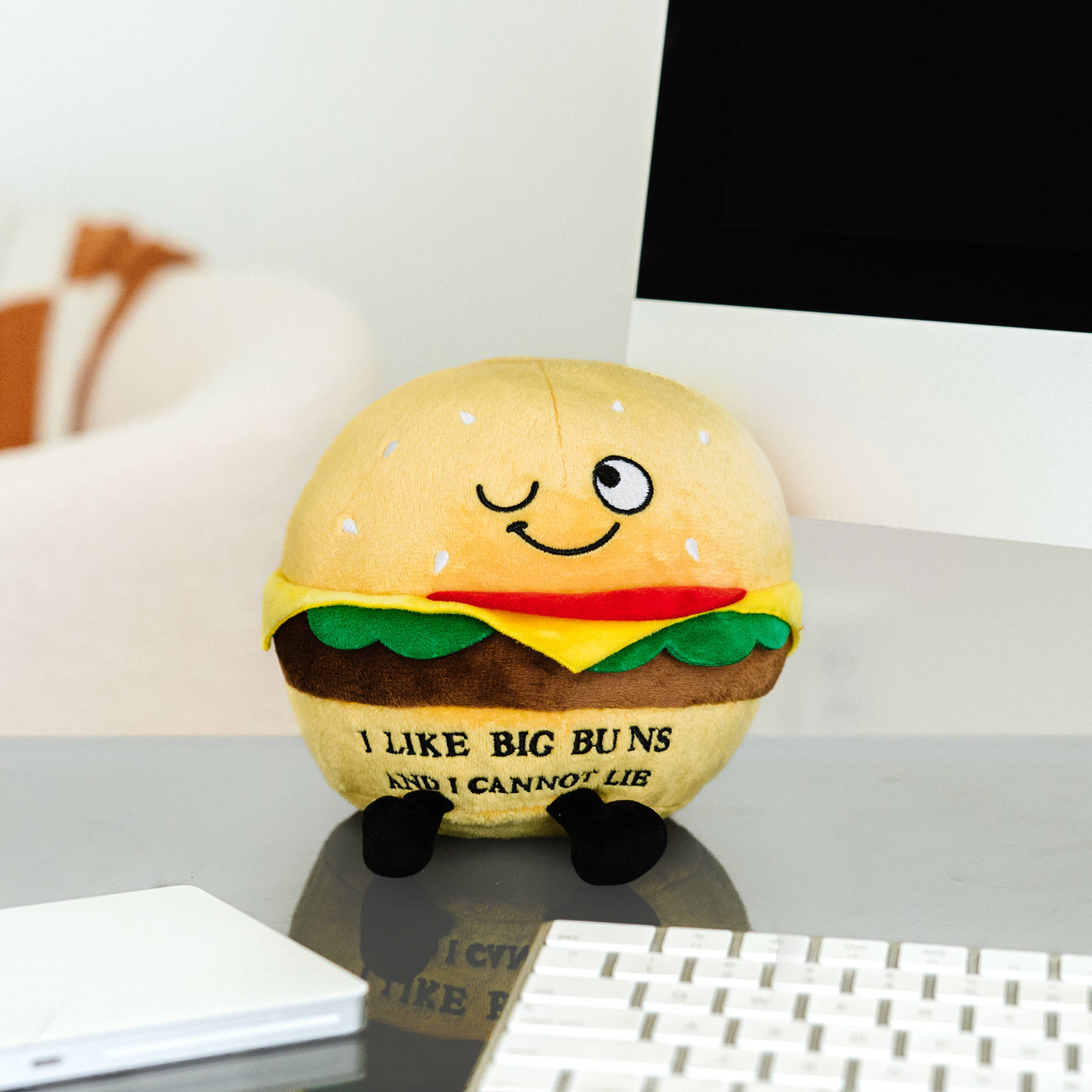 Funny Burger Plush  White Elephant Gift For Friends Toy Cute