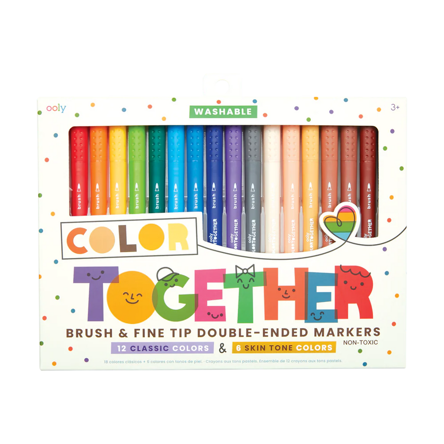 Color Together Markers - 12 Colors & 6 Skin Tones