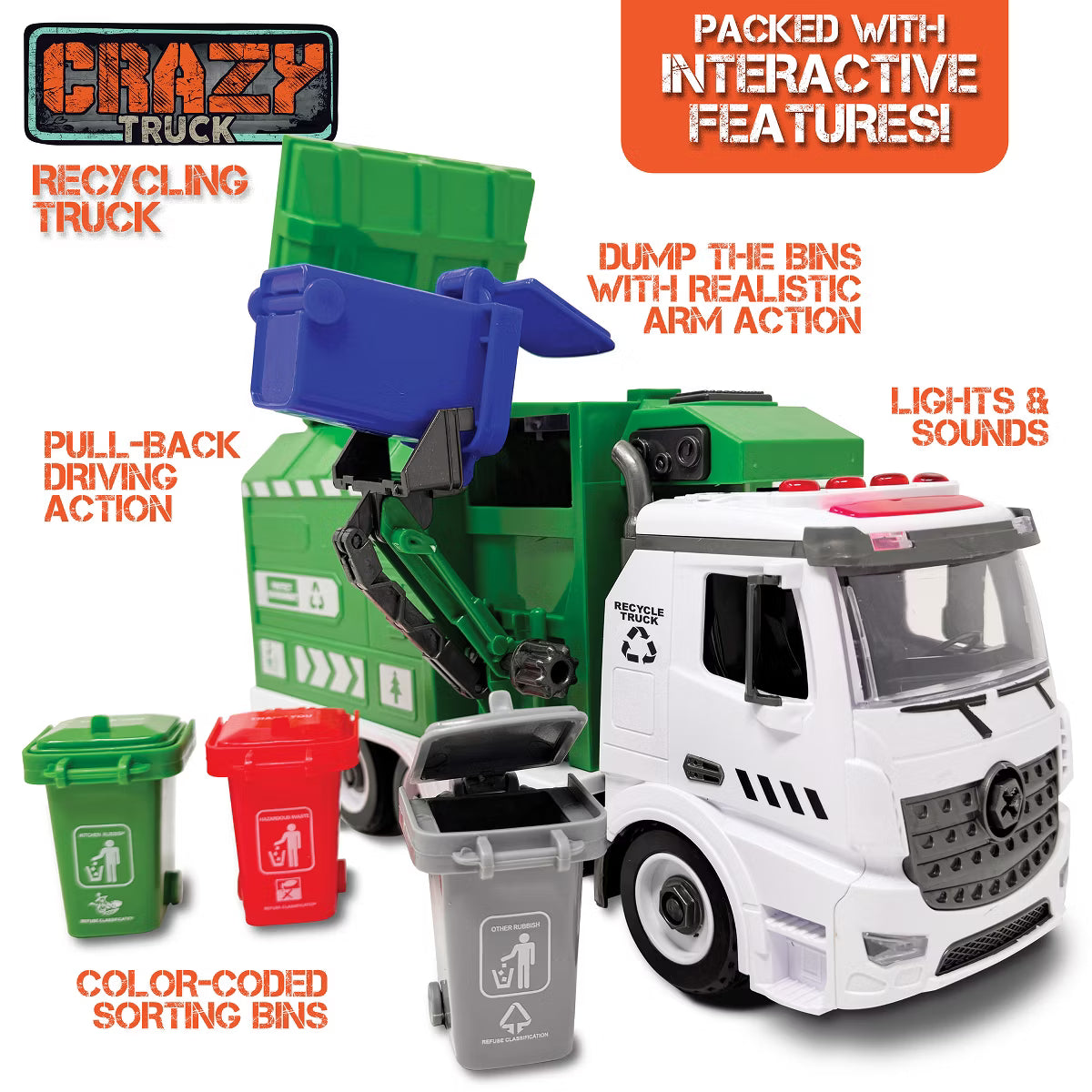 Garbage Recycling Truck - Light & Sound