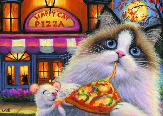 Happy Cat Pizza Puzzle (35pc)