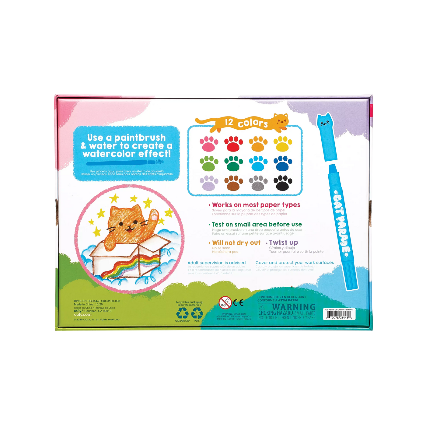 Cat Parade Gel Crayons - Set of 12