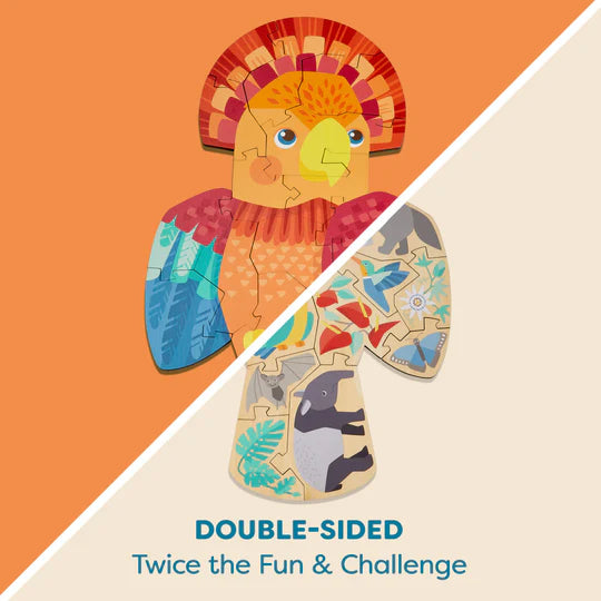 Parrot 2-in-1 Wooden Puzzle (21 pieces)