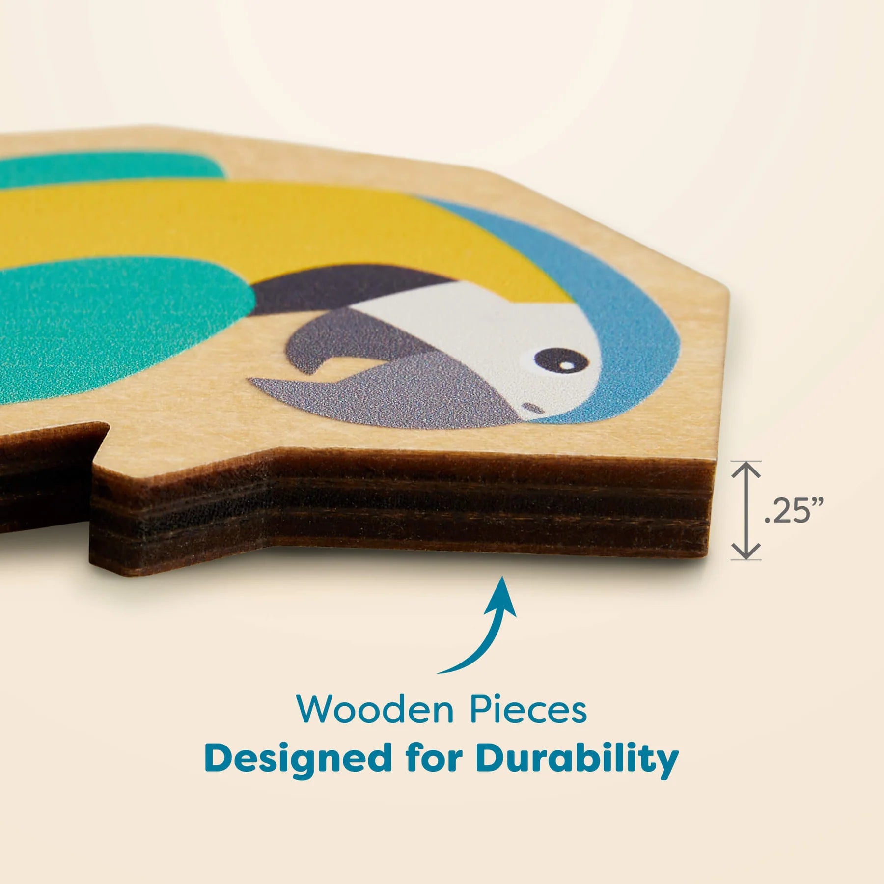 Parrot 2-in-1 Wooden Puzzle (21 pieces)
