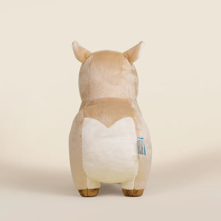 Plush capybara with a tan body and brown nose on a white background.