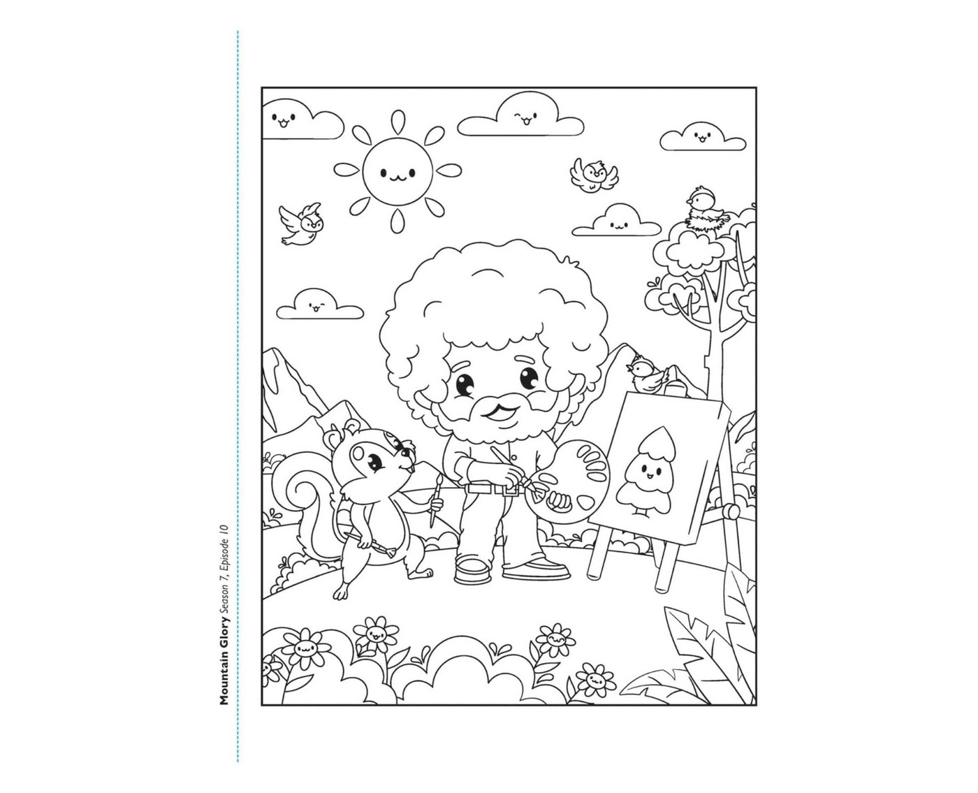 Bob Ross Kawaii Coloring Book