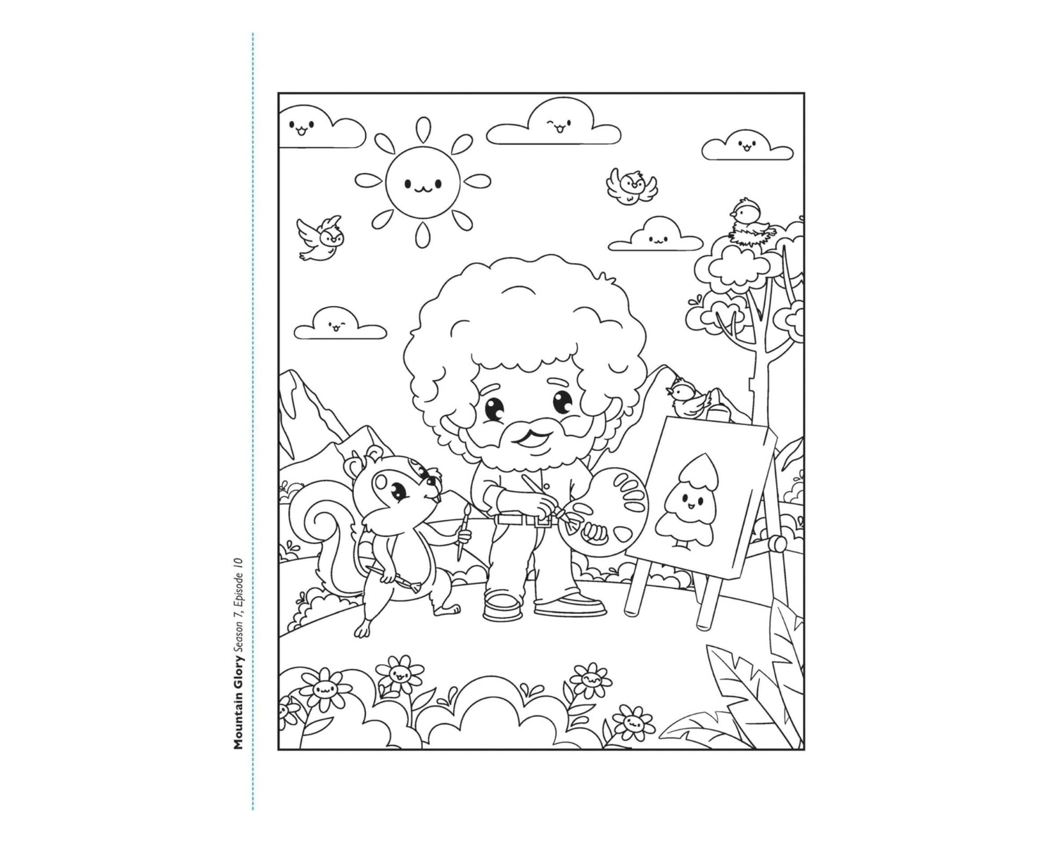 Bob Ross Kawaii Coloring Book