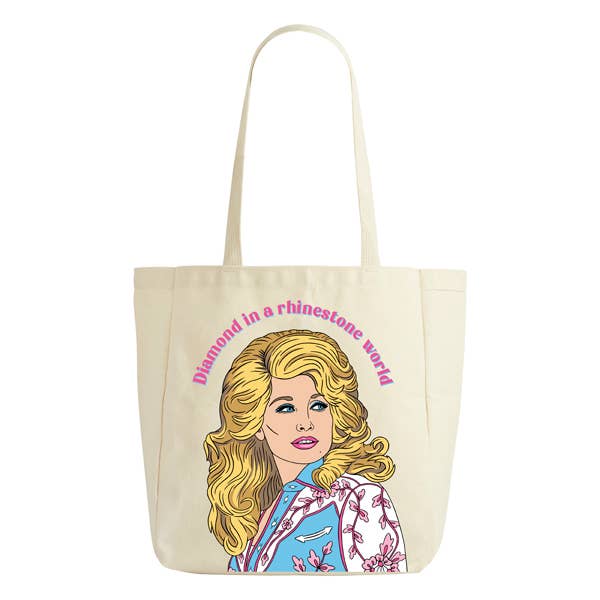 Dolly Diamond in a Rhinestone World Tote Bag