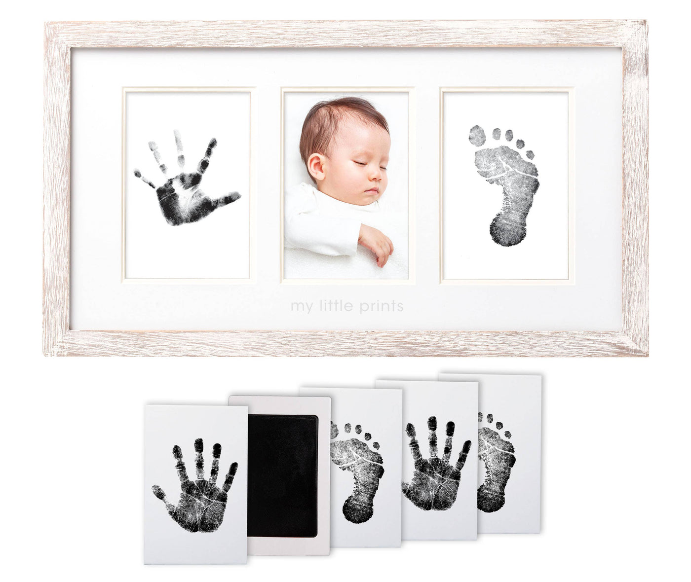 Babyprints Photo Frame and Clean-Touch Ink Pad (Rustic)