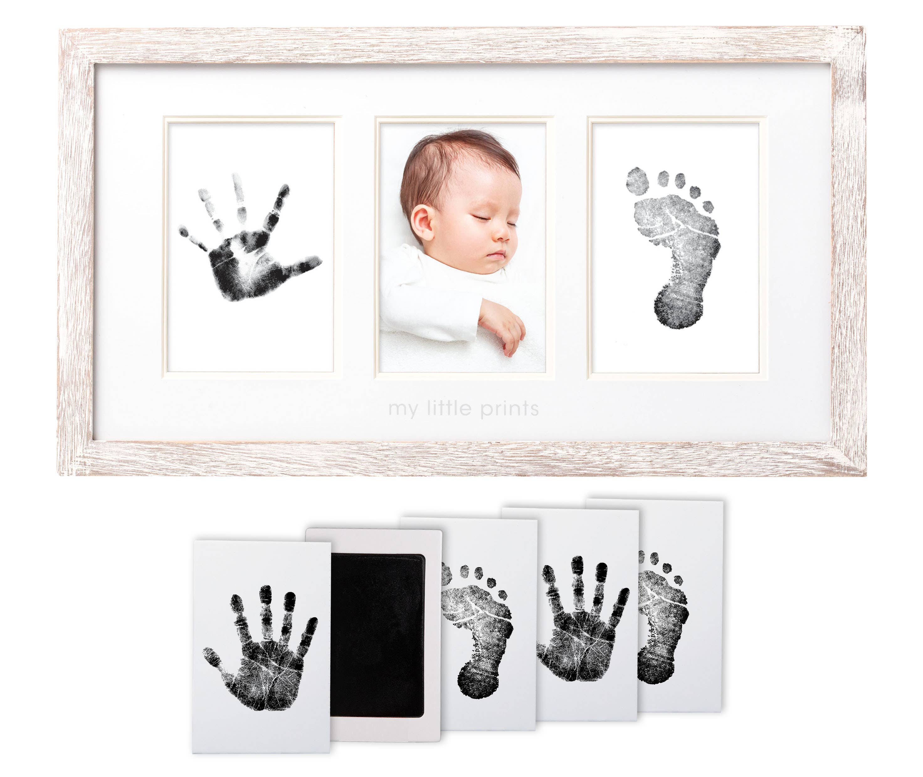 Babyprints Photo Frame and Clean-Touch Ink Pad (Rustic)