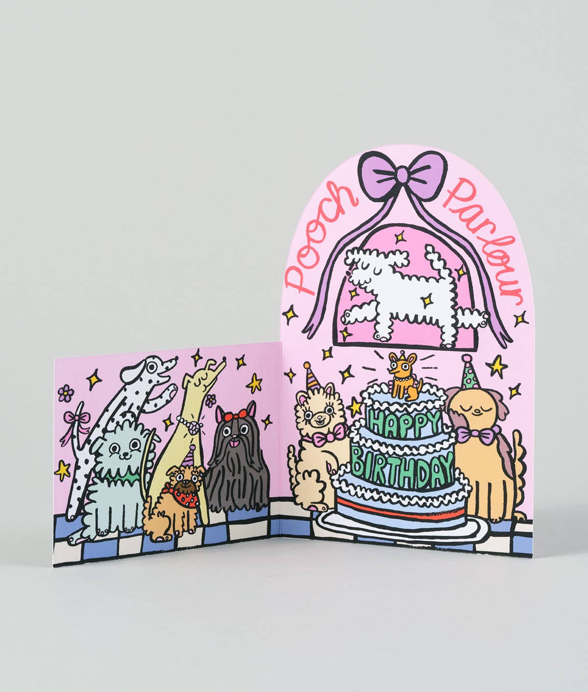 'Pooch Parlour' Fold Out Kid's Birthday Card
