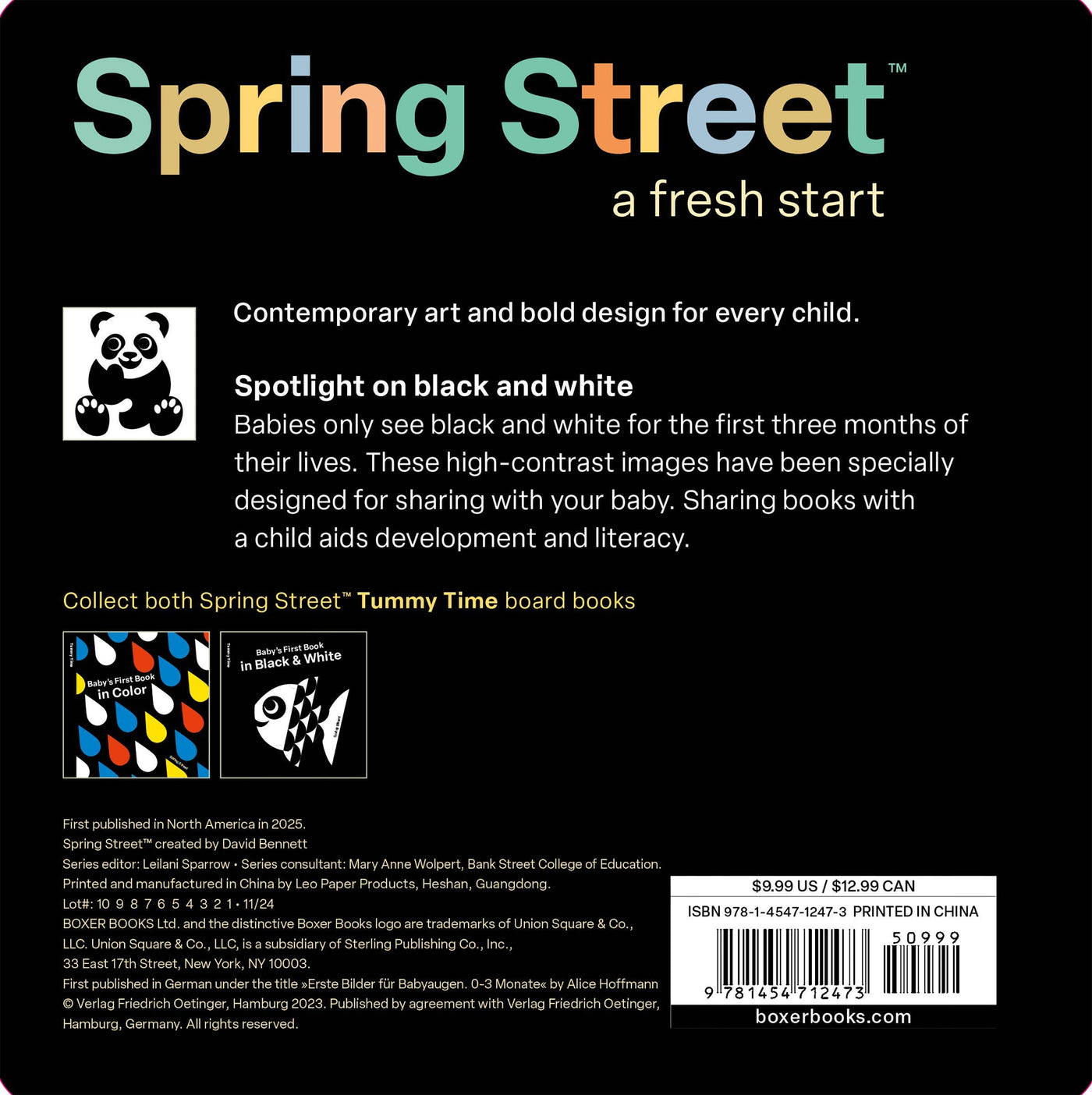 Spring Street Tummy Time: Baby's First Book in Black & White