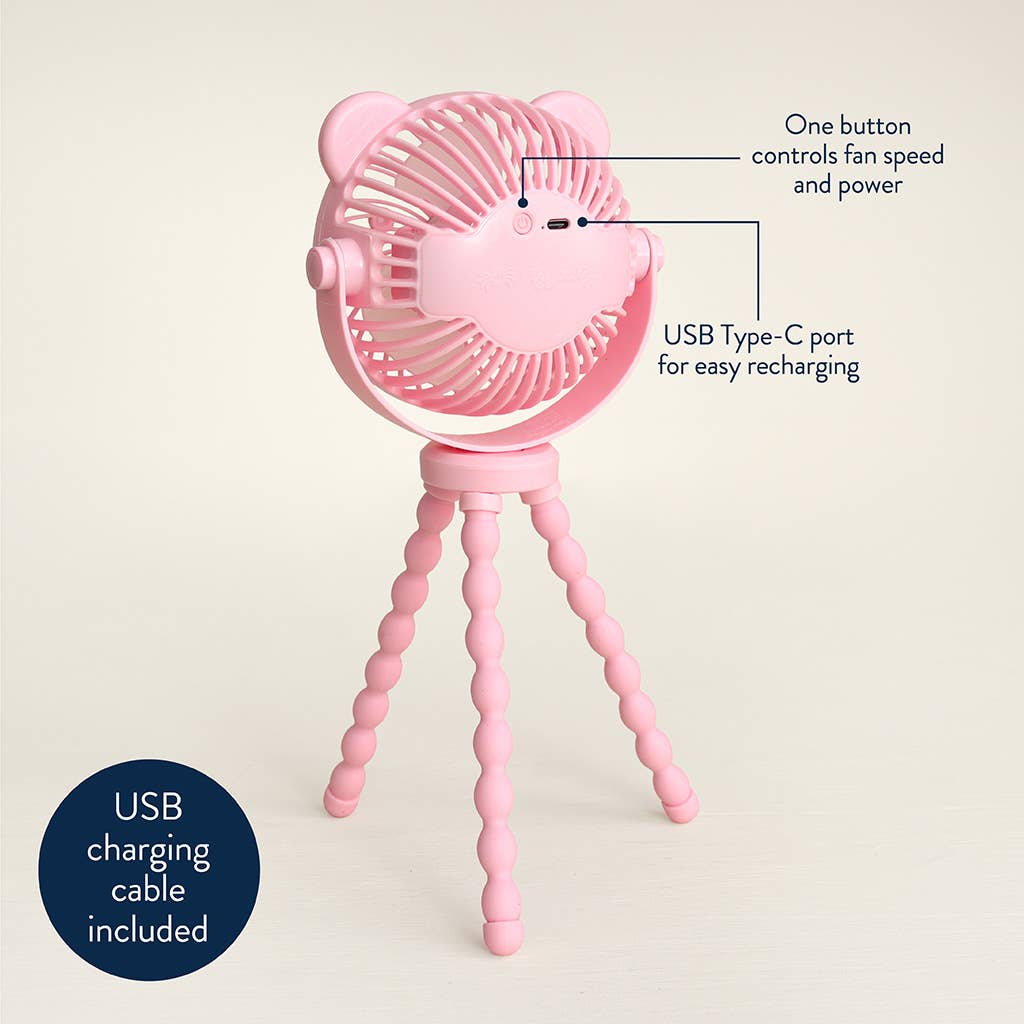 Breeze 3-Speed Stroller Fan - Pink
