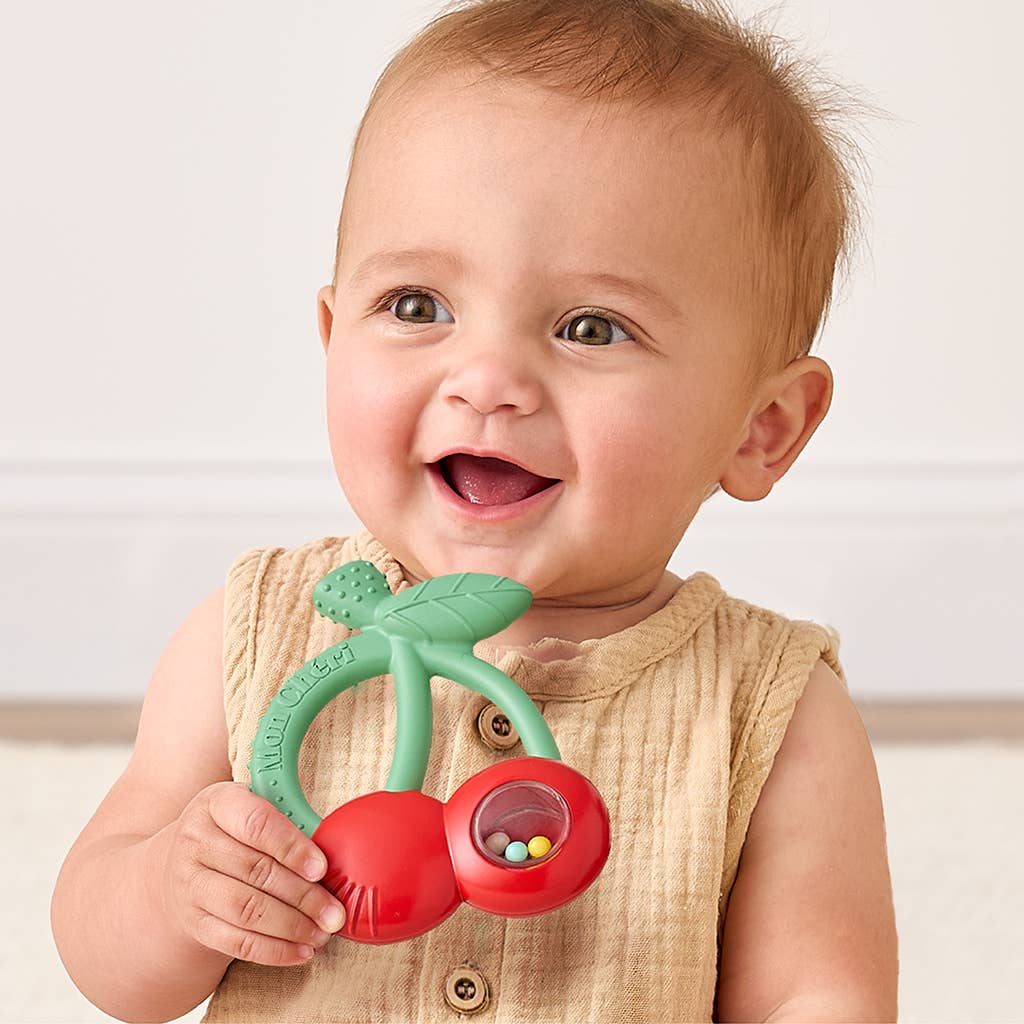 Cherry Silicone Teether with Rattle