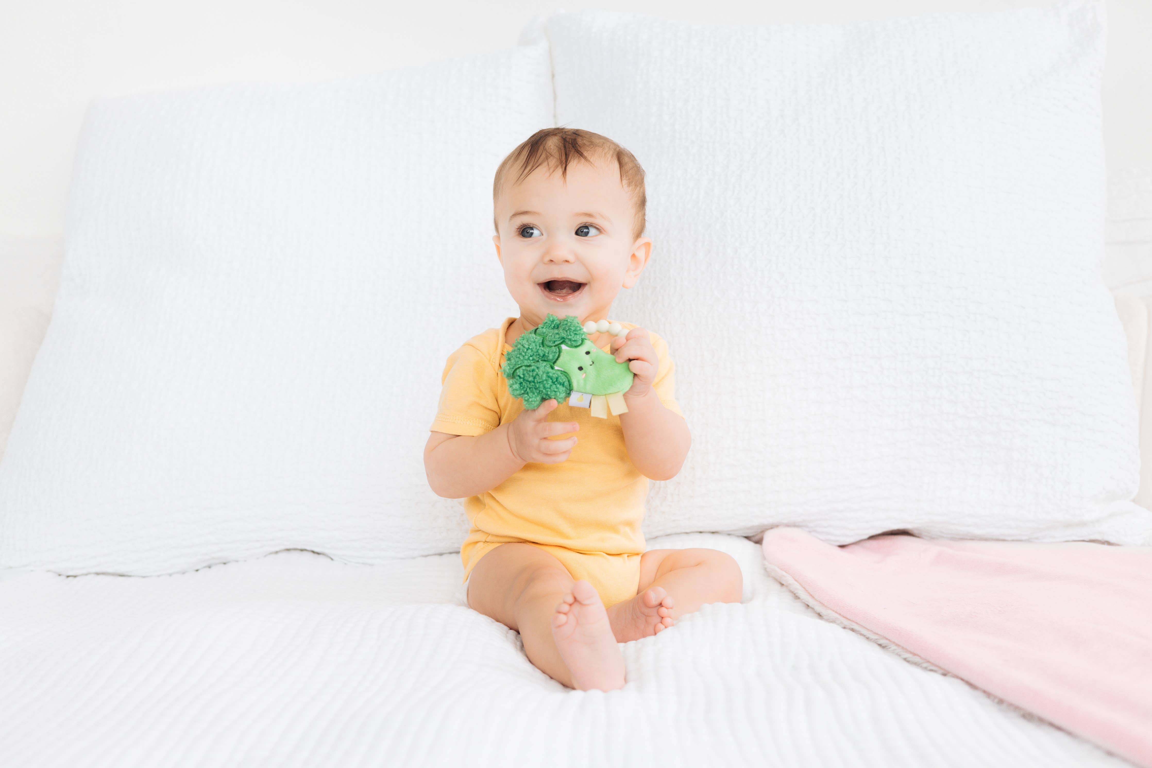 Broccoli Crinkle Baby Teether
