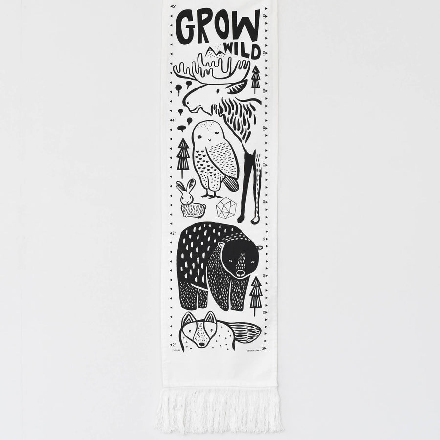 Canvas Growth Chart - Nordic Animals