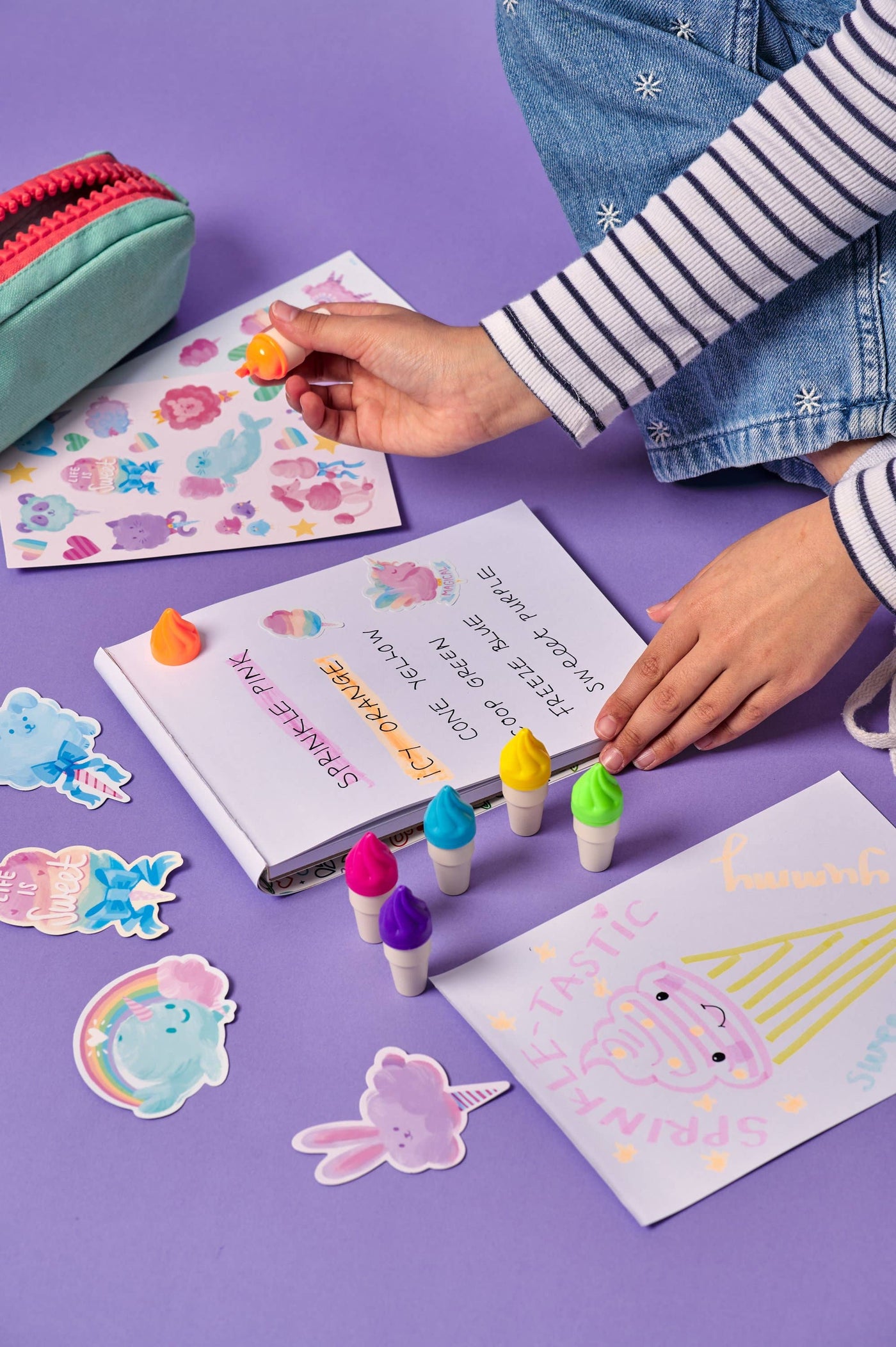 Sweet Scoops: 6 Neon Highlighters with Strawberry Scent