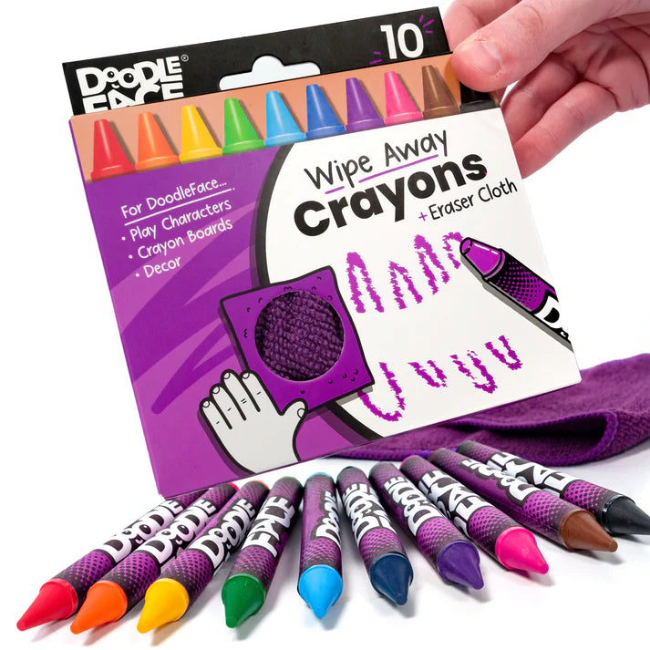 Doodleface Wipe-Away Crayons