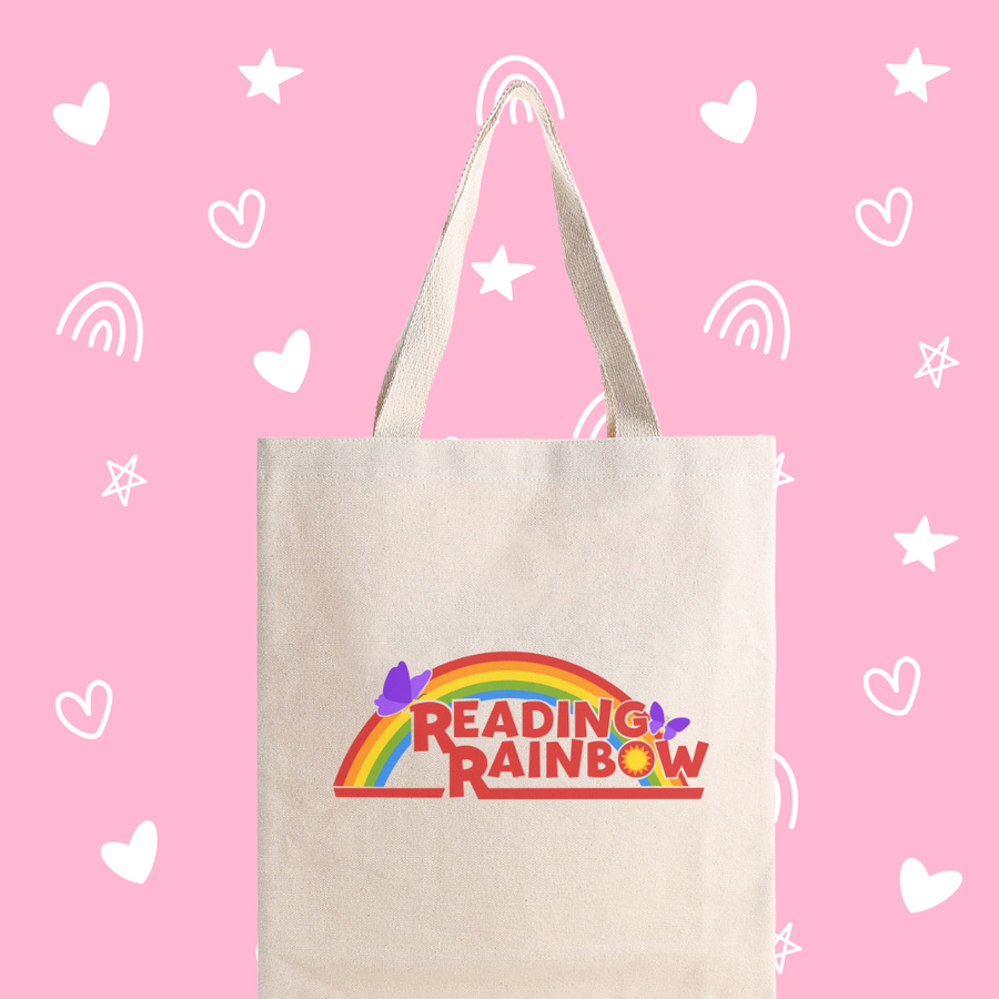Reading Rainbow Canvas Tote