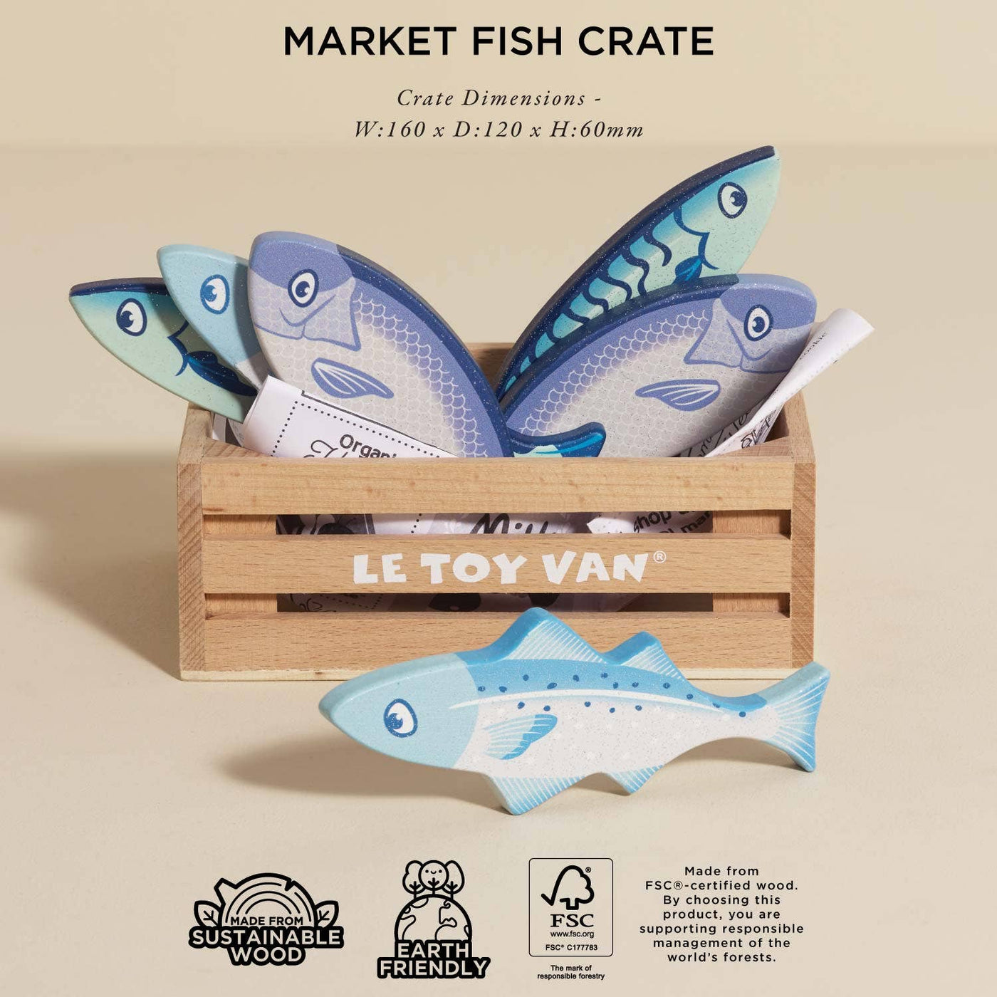 Market Fish Wooden Play Market Crate