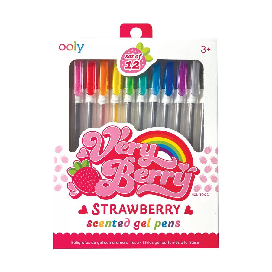 Very Berry: Strawberry Scented Gel Pens (Set of 12)